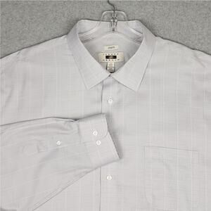 Joseph Abboud Men's Long Sleeve Shirt Button Up Gray Check Size 20 36/37 Tall